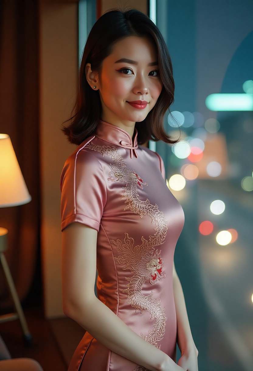 河对岸的灯